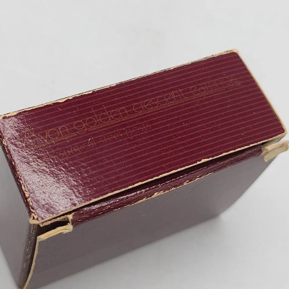 Avon Vintage 1986 Golden Crescent Pierced Earrings Gold Tone Crinkled Circles - Picture 4 of 5